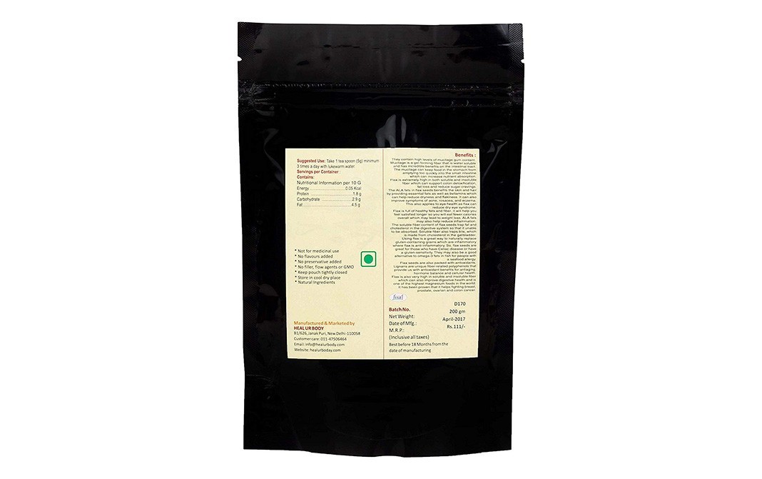 Heal ur Body Organic Flax Seeds Powder    Pack  200 grams